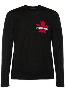 Dsquared2 Logo Jacquard Wool Crewneck Sweater