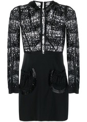 Dsquared2 logo-lace long-sleeve minidress