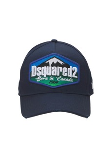 Dsquared2 Logo Patch Cotton Gabardine Baseball Hat