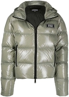 Dsquared2 logo-patch hooded down jacket