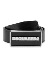 Dsquared2 Logo Plaque Leather Belt