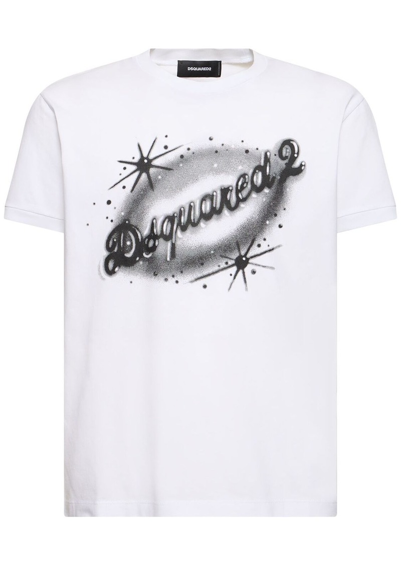 Dsquared2 Logo Print Cotton Jersey T-shirt