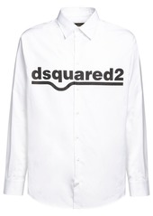 Dsquared2 Logo Print Cotton Poplin Shirt