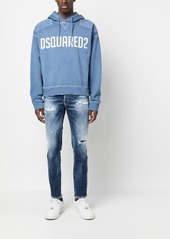 Dsquared2 logo-print distressed hoodie