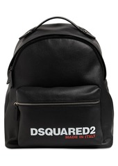 Dsquared2 Logo Print Leather Backpack