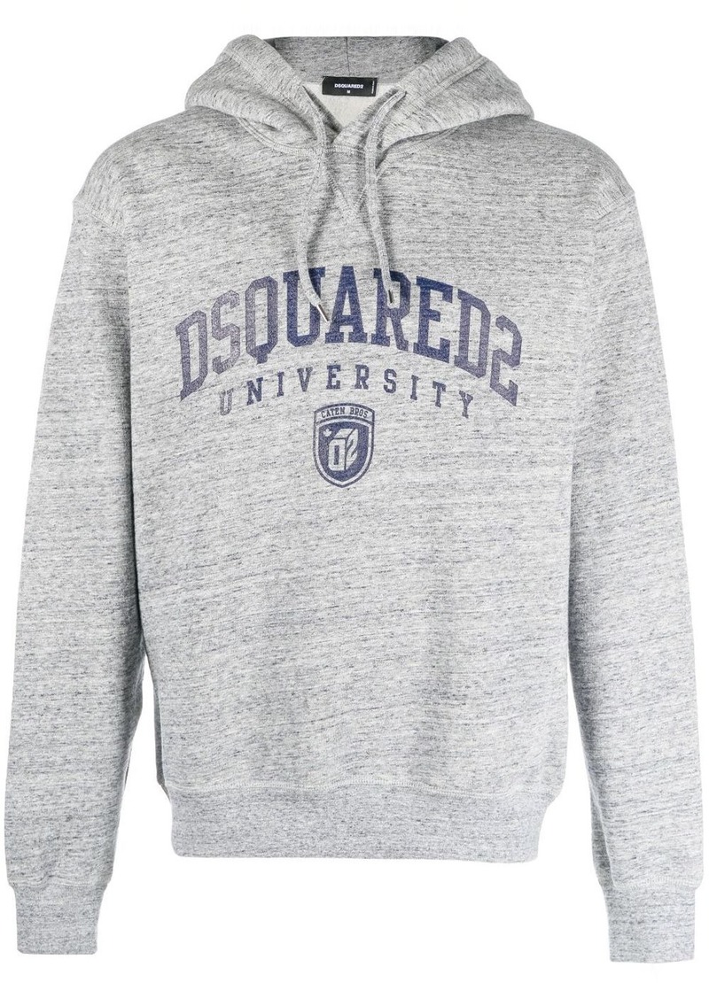 Dsquared2 logo-print mélange-effect hoodie