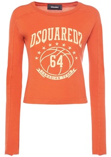 Dsquared2 Logo Printed Cotton Jersey Top