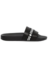 Dsquared2 Logo Tape Leather Slide Sandals