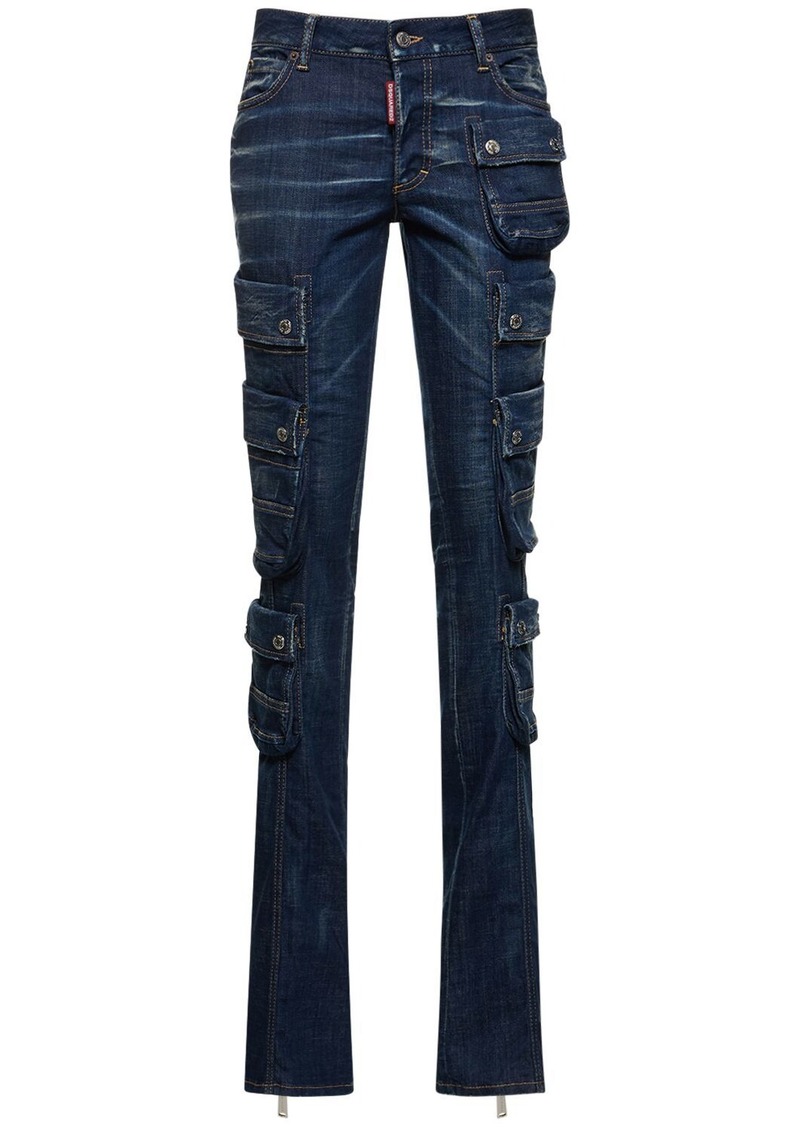 Dsquared2 Low-rise Straight Denim Cargo Jeans