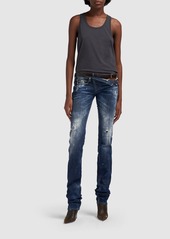 Dsquared2 Low Rise Stretch Denim Straight Jeans