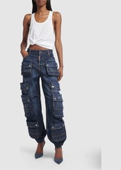 Dsquared2 Low-rise Wide Denim Cargo Jeans