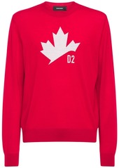 Dsquared2 Maple Leaf Jacquard Wool Knit Sweater