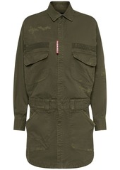 Dsquared2 Military Twill Overdyed Mini Shirt Dress