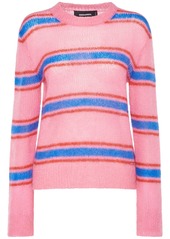 Dsquared2 Mohair Blend Striped Crewneck Sweater
