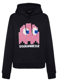 Dsquared2 Pac-man Logo Embroidered Cotton Hoodie