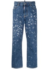 Dsquared2 paint-splatter cropped jeans