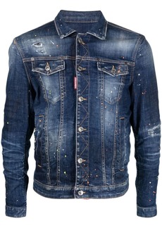 Dsquared2 paint splatter-print denim jacket