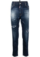 Dsquared2 paint-splatter ripped skinny jeans