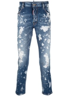 Dsquared2 paint splattered distressed jeans
