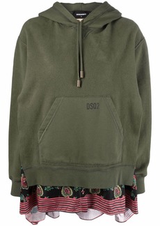 Dsquared2 panelled pullover logo-print hoodie