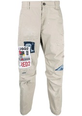 Dsquared2 patch-detail tapered cotton trousers
