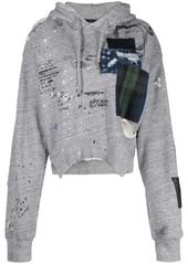 Dsquared2 patchwork distressed-effect hoodie