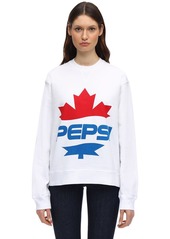 Dsquared2 Pepsi Print Cotton Jersey Sweatshirt