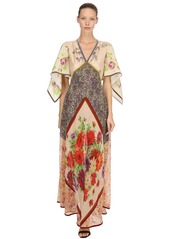 Dsquared2 Printed Chiffon Embroidered Gown