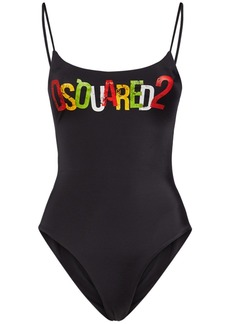 Dsquared2 Printed Logo One Piece Swimsuit