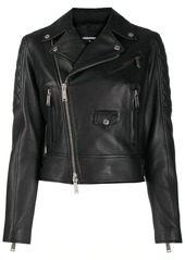 Dsquared2 quilted detail off-centre zip jacket