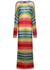 Dsquared2 Rainbow Knit Mohair Blend Long Dress