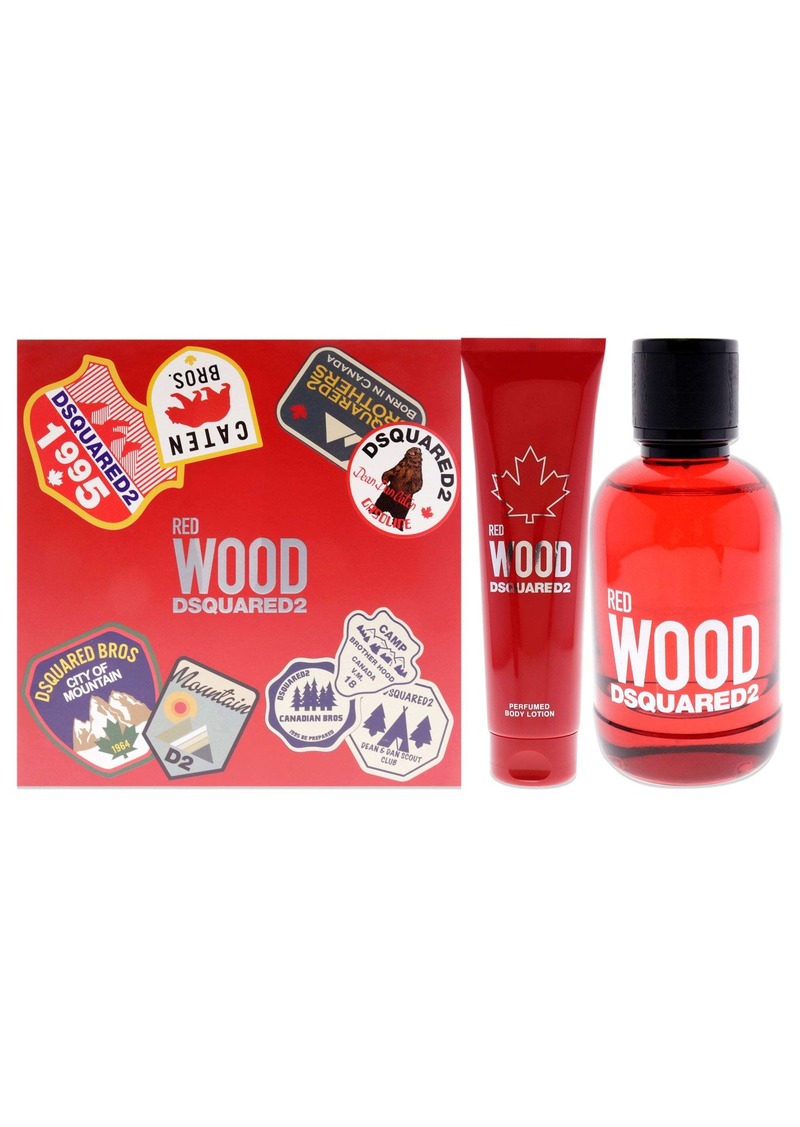 Red Wood by Dsquared2 for Women - 2 Pc Gift Set 3.4oz EDT Spray, 5.0oz Perfumed Body Lotion