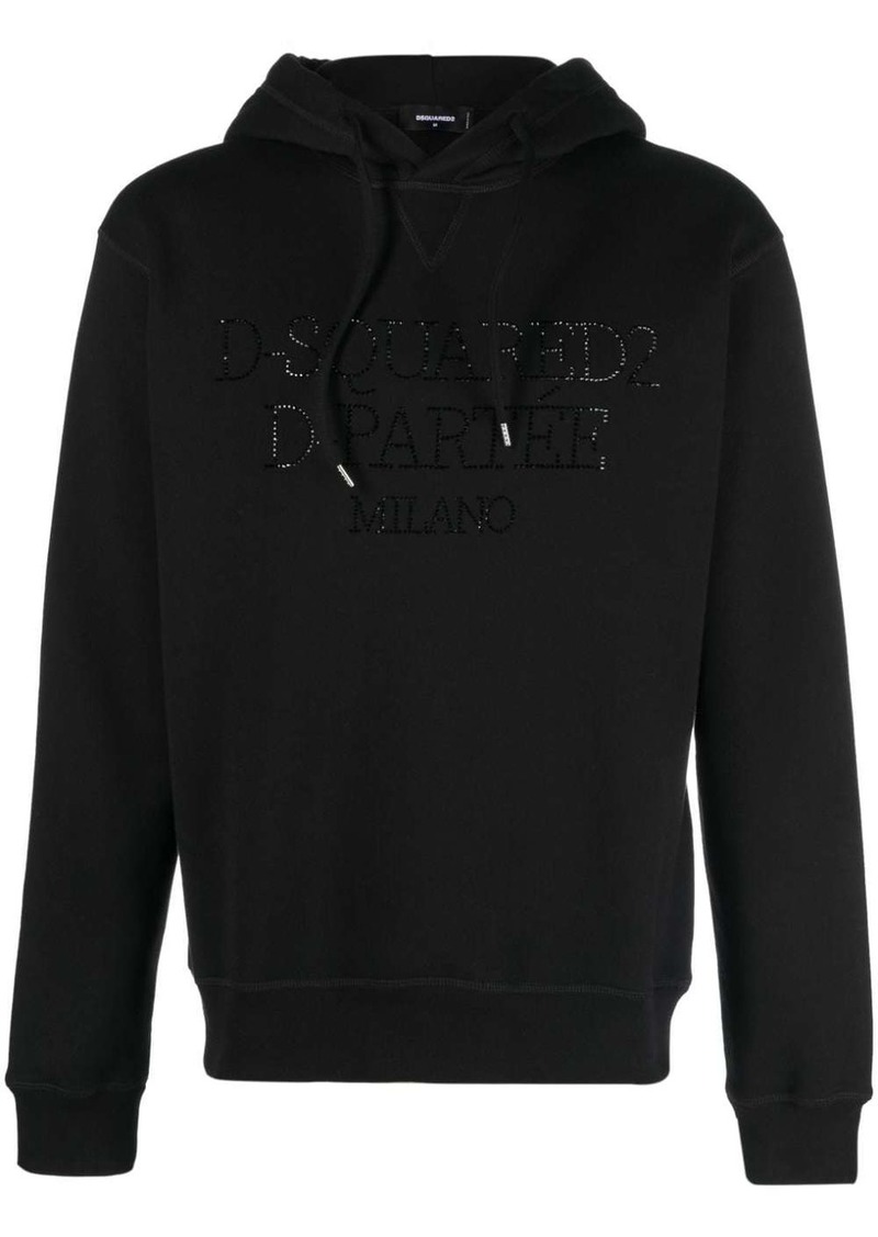 Dsquared2 rhinestone-embellished cotton hoodie