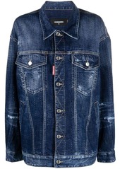 Dsquared2 rhinestone-embellished oversize denim jacket