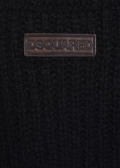 Dsquared2 Rib Knit Alpaca Crop Turtleneck Sweater