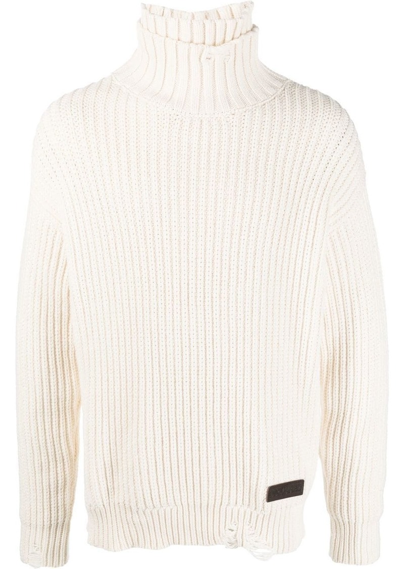 Dsquared2 ripped ribbed jumper