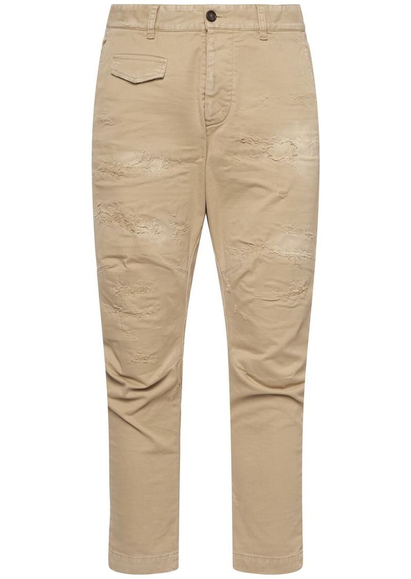 Dsquared2 Ripped Sexy Cotton Blend Cargo Pants