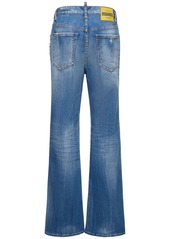 Dsquared2 Roadie Distressed Mid-rise Wide Jeans