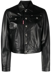 Dsquared2 single-breasted leather jacket