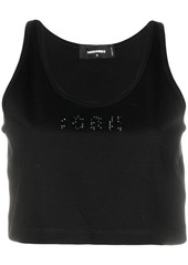 Dsquared2 Icon rhinestone-embellished cotton crop top