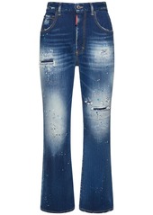 Dsquared2 Spray Paint High Waisted Flared Jeans