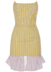 Dsquared2 Striped Cotton Strapless Mini Dress
