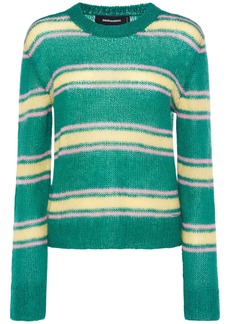 Dsquared2 Striped Mohair Blend Crewneck Sweater