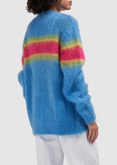 Dsquared2 Striped Mohair Blend Knit Cardigan