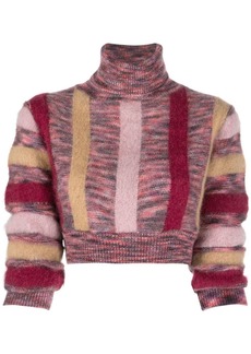 Dsquared2 striped roll-neck crop jumper