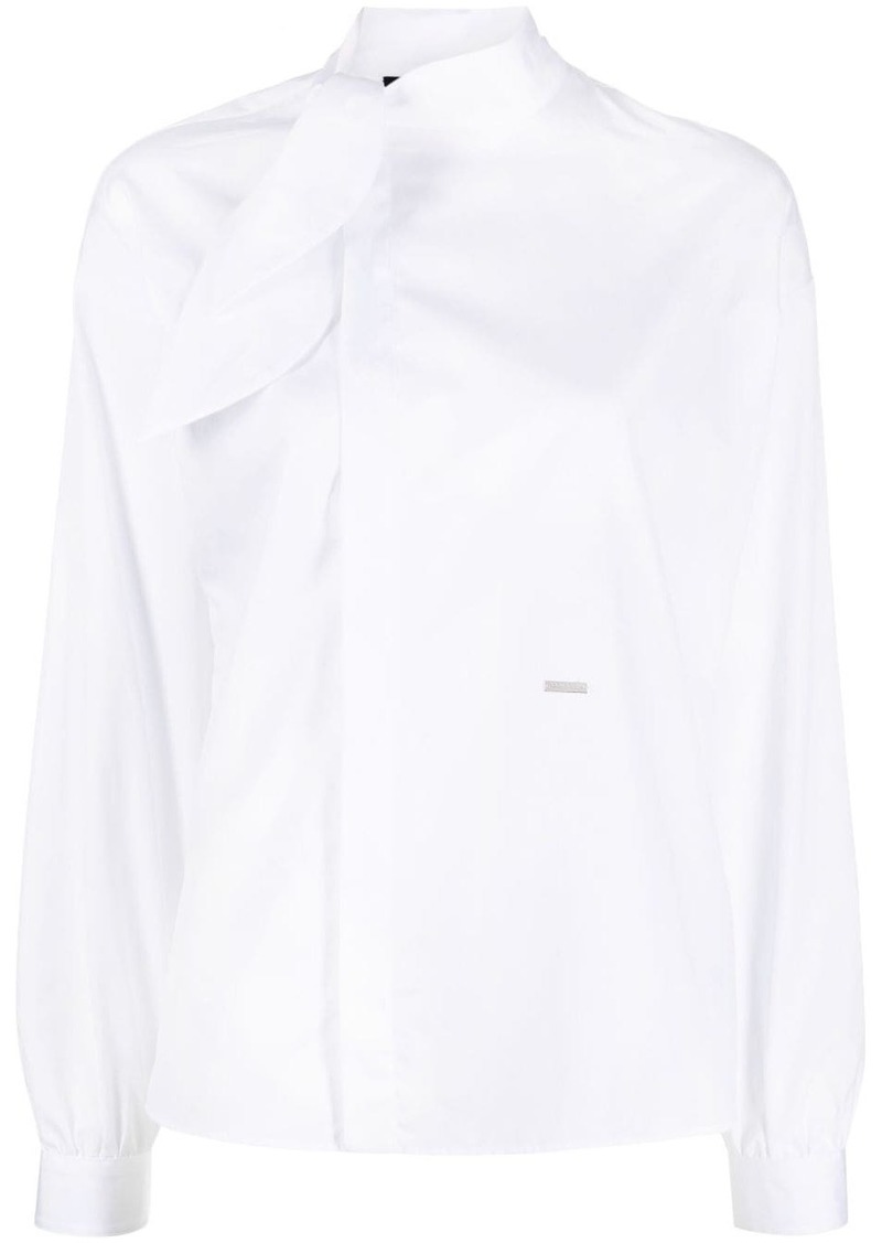 Dsquared2 tied-neck long-sleeve shirt