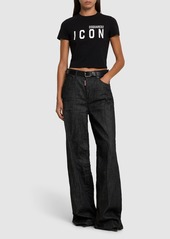 Dsquared2 Traveller Mid Rise Denim Wide Jeans