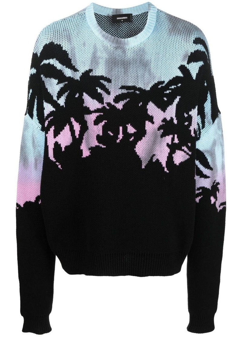 Dsquared2 tropical patterned-jacquard jumper