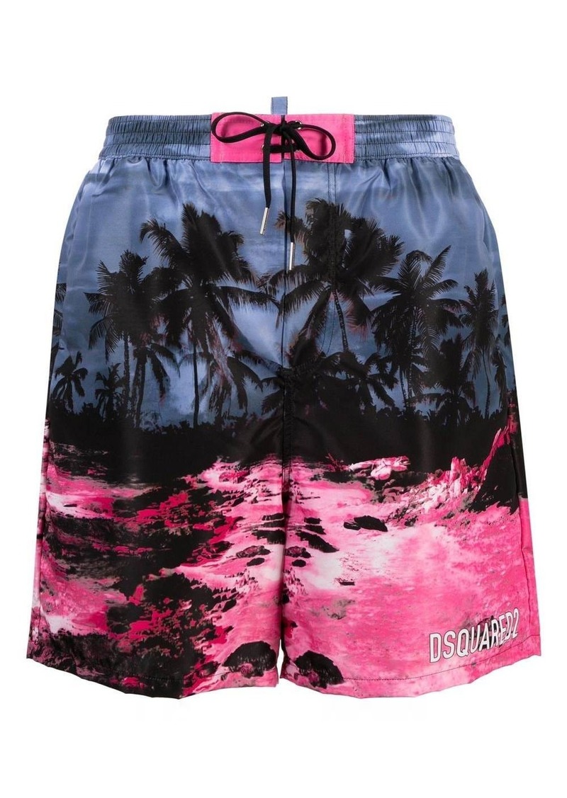 Dsquared2 tropical-print swim shorts