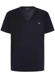 Dsquared2 V-neck Logo Cotton Jersey T-shirt